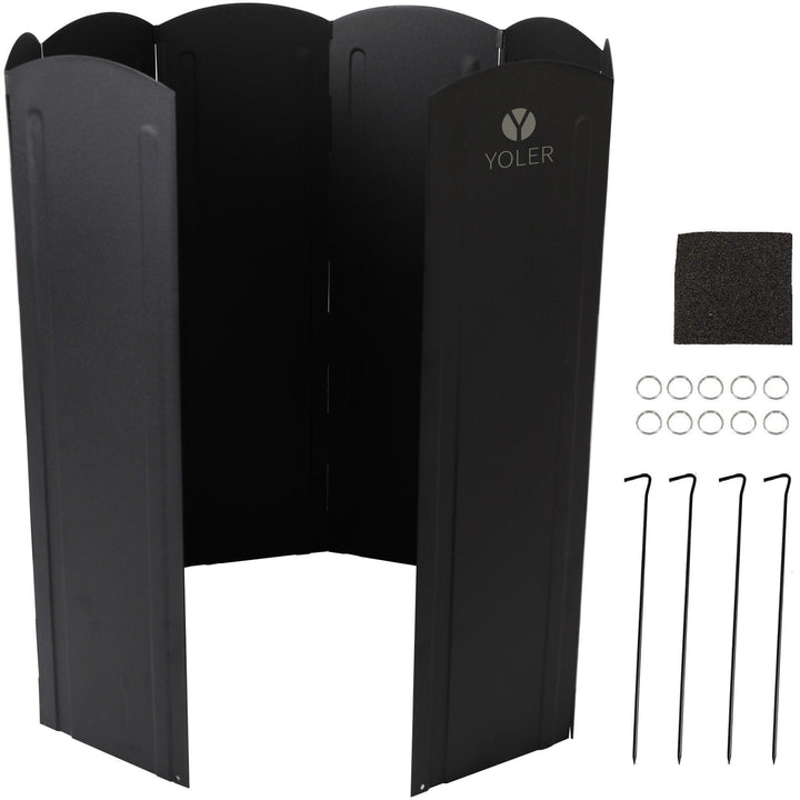 大型風除板 幅120cm高さ60cm ブラック(粉体塗装) YR - WSXLB - Yolerhome