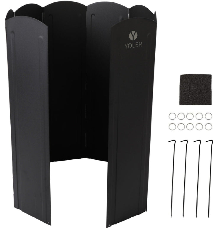 大型風除板 幅120cm高さ70cm ブラック(粉体塗装) YR - WSXXLB - Yolerhome