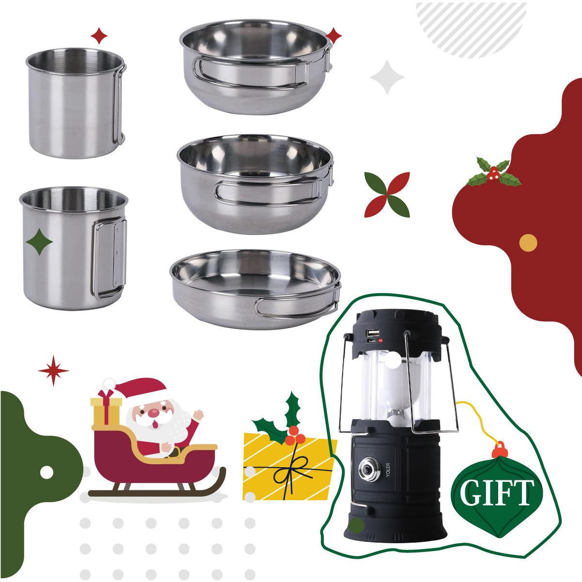 キャンプクッカーセット 5点セット NABE05 - Yolerhome